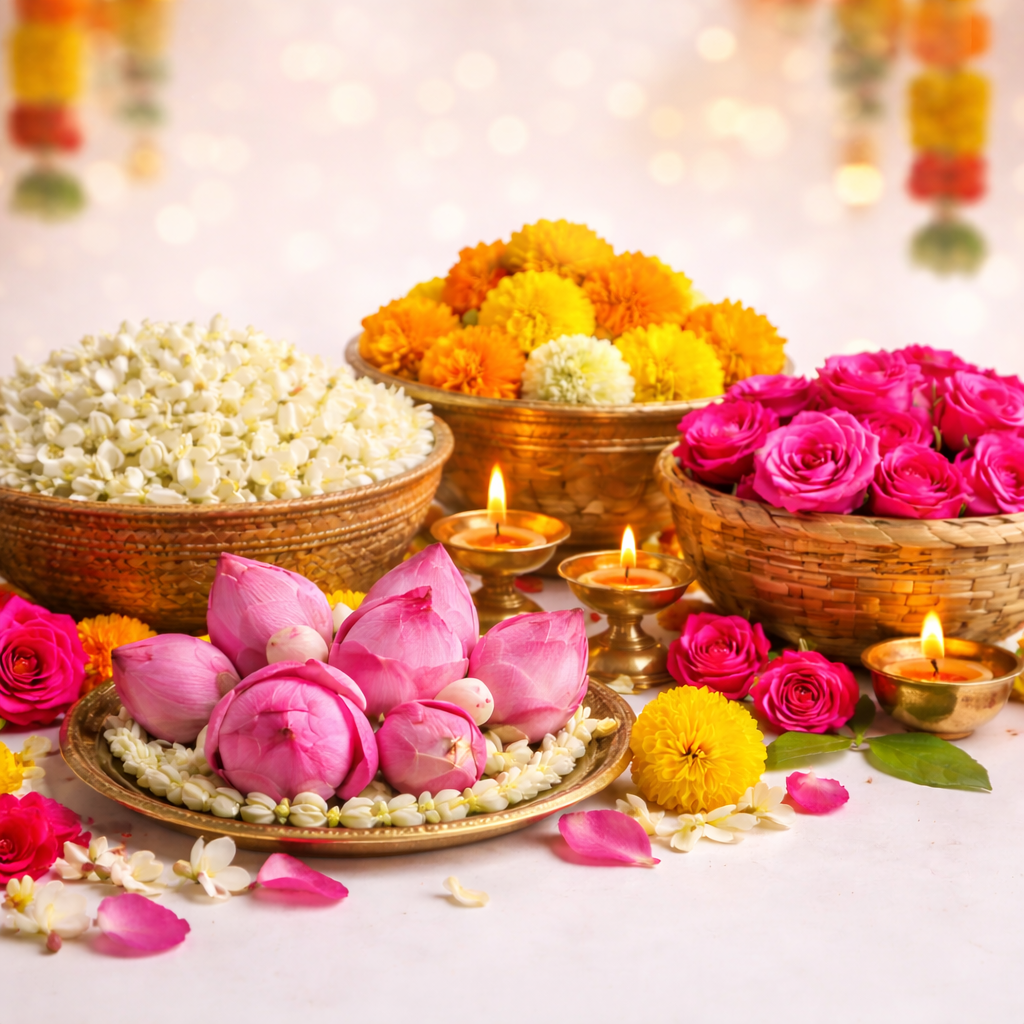 Fresh Flowers and Malla